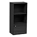 IRIS 3-Tier Wood Storage Shelf with Door, Black