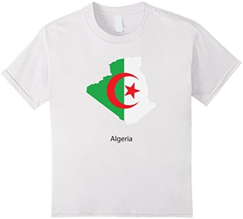 unisex-child Logiamerch: Algeria Flag Country Map T-Shirt 8 White