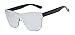 GAMT Rimless Sunglasses Futuristic Shield Mirrored Design (silver)