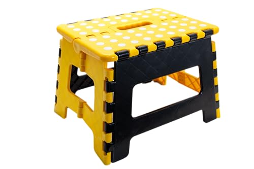 Banqueta Plástica Dobrável Reforçada 150kg Fasterr 22cm, Banco Degrau Antiderrapante, Ideal para Casa e Camping