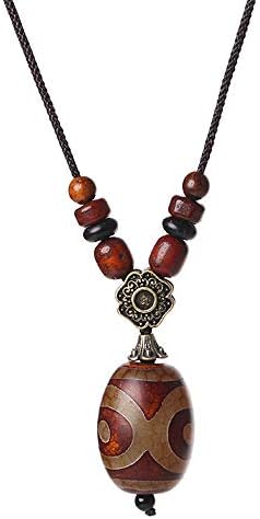 QIYUEQI Necklace Women Jewellery Choker Chain Pendant Sweater Chain Birthday Anniversary Gifts Dzi Bead With Antique Ornaments Accessories