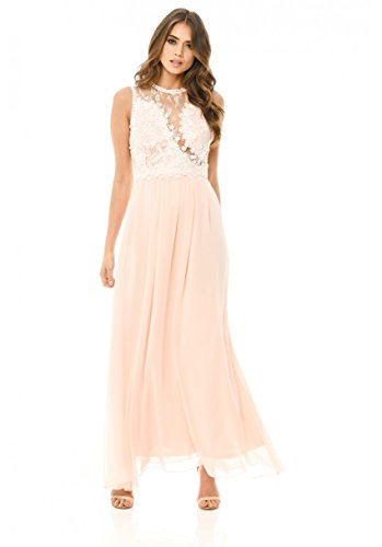 Ax Paris Womens Crochet Top Maxi Dess Pink Size Desertcart