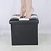 Lhh Faux Leather Folding Square Storage Ottoman Cube for Kids Foot Rest Stool Seat 12inch,Black and White,(2 Pack)