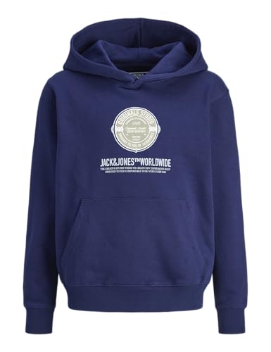 JACK & JONES Sweat Hood Jnr Joryork Graphic-Felpa con Cappuccio, Ocean Cavern, 152 Uomo