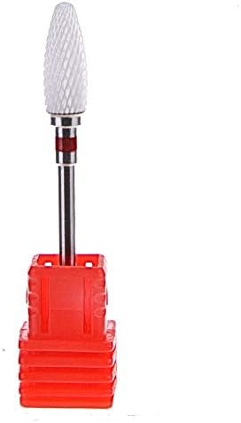 Bullet Ceramic Nail Drill Bit Electric Manicure Nail Art Tools Manicure Cutter(red)