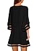 LookbookStore Women Casual Crewneck Mesh Panel 3/4 Bell Sleeve Loose Tunic Dress