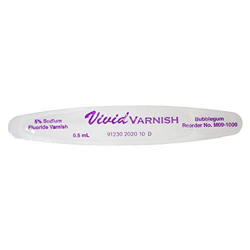 Vivid Varnish - Sodium Fluoride Varnish - for Treatment of Dental Hypersensitivity, Bubblegum Flavor, Pack of 50