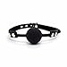 iEFiEL PU Leather Paly Buckle Belt Silicon Mouth Ball Open Breathable Mouth Gag For Men Woman (Black With Locks#2)
