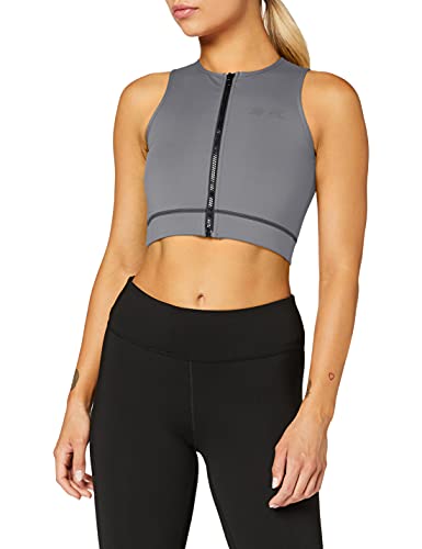 SWEDISH FALL LIFTING ATHLETES Sujetador Deportivo con Cremallera para Mujer, Mujer, L4P37C59S2, Gris Acero, Small