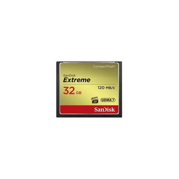 SanDisk Extreme CompactFlash Speicherkarte 32 GB (Für DSLR-Kameras, UDMA7, Schreiben mit 85 MB/s, Übertragen mit 120 MB/s, VPG-20 für Full-HD-Video)