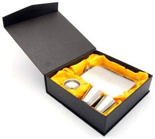 Meenamart Stainless Steel Hip Flask,Wine,Whiskey Holder with 2 Shorts Glass and 1 Funnel(4 Piece)