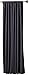 Amazon Basics Room Darkening Blackout Window Curtain with Rod Pocket and Tie Back, 52 x 63 Inches, Black - Set of 2