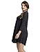 LARACE Women's Casual Loose 3/4 Sleeve Simple Plain Swing Flowy T-Shirt Dresses, 3X, Black