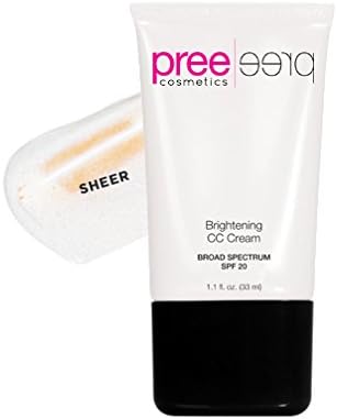 Brightening CC Cream SPF 20, color correcting face creme with broad spectrum spf20 by Pree Cosmetics (Fair)