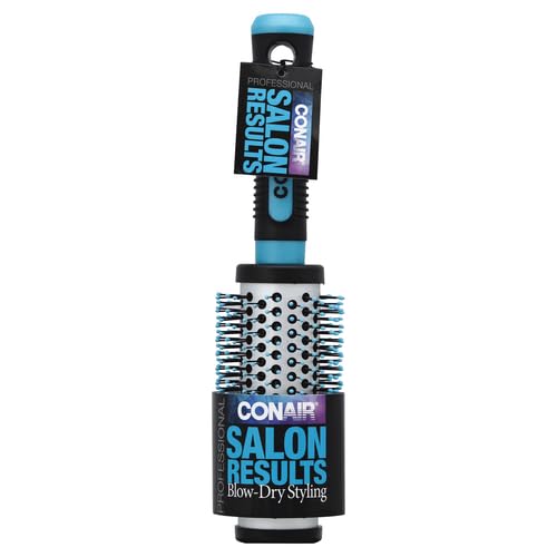 Conair Grip & Style Round Brush, Nylon Bristle Hair Brush for Blowout Styling, For Medium to Long Lengths, Ideal for Curly Hair