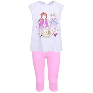 Grijs/Roze Top & Bottoms Pyjama Set Voor Meisjes, Kalflengte Broek FROZEN DISNEY