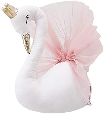 Swan Wall 3D Object Animal Decoration Child Bedroom Swan Birthday Party Decorations Ornament Girl Birthday Gift (Pink)