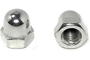FASTENERCART .COM M6-1.0 Stainless Steel Hex Acorn Cap Nuts DIN1587 6MM Metric Acorn Cap Nuts (25 Pieces)