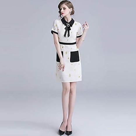 QUNLIANYI Vestidos Mujer Casual Verano Largo Falda Oficina Señora Elegante Lápiz Vestido Collar Bordado Mujeres Verano Otoño Vestidos L: Amazon.es: Deportes y aire libre