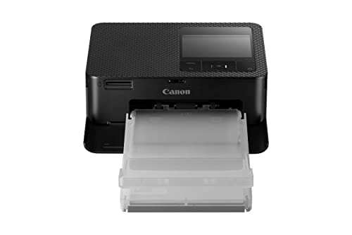 Canon Selphy CP1500 Impresora fotográfica móvil (USB-C, WLAN, inalámbrica, sublimación térmica, 300 x 300 PPP, Ranura para Tarjeta de Memoria de Impresora, aplicación Selphy Photo Layout) Negro