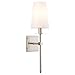 Linea di Liara Torcia Brushed Nickel Wall Sconce Wall Lighting with White Fabric Shade Modern Bathroom Wall Sconces Bedroom Wall Lamp and Hallway Wall Light Fixtures Indoor Wall Sconce, UL Listed