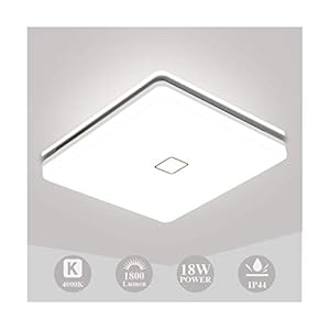 LED plafondlamp 18W, Öuesen plafondlamp LED 4000K natuurlijke witte badkamerlamp, 1800LM IP44 waterdichte badkamerlamp…