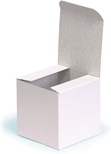 10 x White Flat Pack Square Box, 100 x 100 x 100mm, Square Flat Pack Gift Boxes