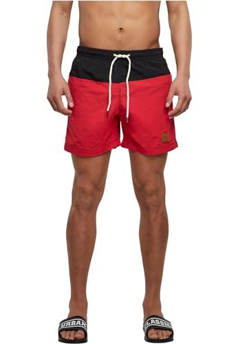 Homme Block Swim Shorts de bain, Blk/Red, M EU