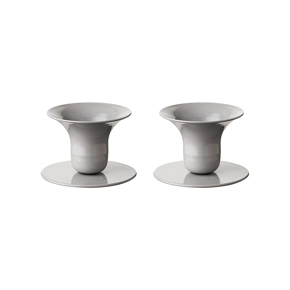 Kunstindustrien®, The Bell Candle Holders, 16 colours available, Minimalistic Candlestick Holders made from iron, Taper Candle Holder for Candles with diameter 21-23mm, 2 pack (Grey)