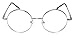 Full Rim Metal Round Eyeglasses Frame (Small Size) - Silver
