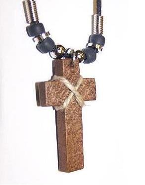 Surf Hemp Surfer Wooden Cross Necklace Jesus Christian!