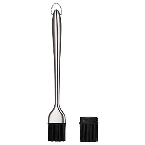 VOXLOVA Basting Brush, BBQ Grilling Pastry Brush - Food Grade 304 Stainless Steel Handles with Back up Silicone Brush Heads, for Kitchen Cooking, Marinating, Baking