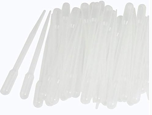 tfrdertuuigf 50 Pcs 2ml Clear White Plastic Liquid Dropper Pasteur Pipette