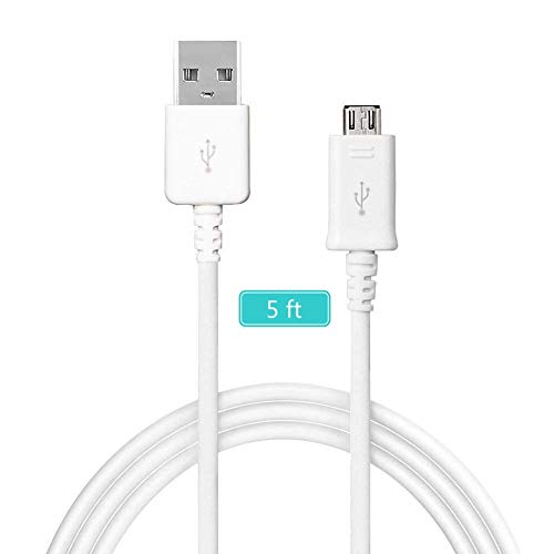 ProTVSolutions Adaptive Fast Charger Kit Compatible with Galaxy S7/S7 Edge/S6/Edge/Edge+/Note 5/4, LG G2 G3 G4 for Micro USB 2.0 Cable Kit {Wall Charger + 5FT Micro Cab} Fast Charging (White)