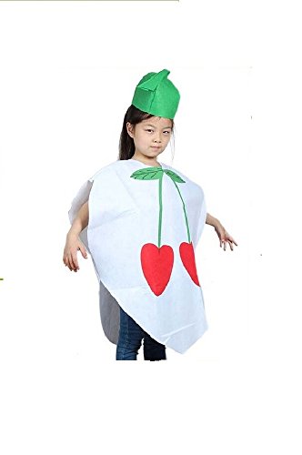 Kids Fruits Vegetables and Nature Costumes Suits Outfits Fancy Dress Party Boys and Girls (Cherry)