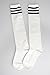STYLEGAGA Women's Casual Knee High Socks (One Size : XS to M, Triple Stripe Asst-2P)