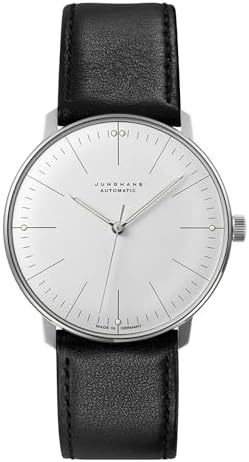 Junghans クラシック機械式置時計 Amazon.com: JUNGHANS Max Bill Hand Wind Silver Dial Black Leather