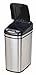 NINESTARS DZT-30-1 Automatic Touchless Infrared Motion Sensor Trash Can, 8 Gal 30L, Stainless Steel Base (Rectangular, Black Lid)