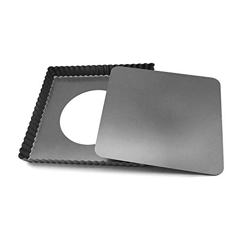 HOMOW Nonstick Heavy Duty Tart Pan With Removable Bottom, Removable Loose Bottom Quiche Pans, Pie Pan (8" X 1" Square Pan)