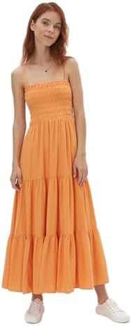 American Eagle Womens U-0395-7344-800 Smocked Tiered Midi Dress M Orange  price in UAE | Amazon UAE | kanbkam