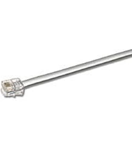 NEW 25ft Silver Telephone Line Cord Cable Wire 4C RJ11 DSL Fax Phone To - View #8