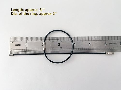 CrocSee Pack (20) Stainless Steel Wire Keychains Cable, Key Chain Rings, Heavy Duty Luggage Tags Loops Tag Keepers 2mm Twist Barrel (Cable Length: 6 inches)