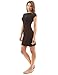 PattyBoutik Women Boat Neck Cap Sleeve Dress (Black Medium)