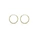 14k Yellow Gold Women's Endless Continuous Round Tube Hoop Earrings 1mm Thick 10mm - 20mm, Basic & Diamond-Cut
