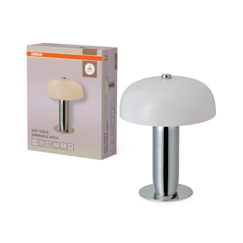 Osram Lampe de table DECOR Arc chromée, diamètre 35 cm, acier, 220-240 V,