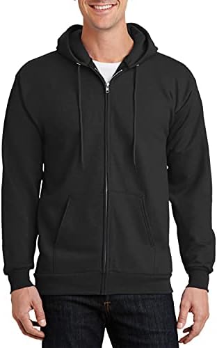 District Medal Full-Zip Hoodie DT565, Black, X-Small at Amazon