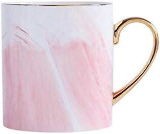 Mug Breakfast Coffee Nordic Style Marble Cup Modern Office Simple Ceramic Cup14 oz Pink Gold 400Ml