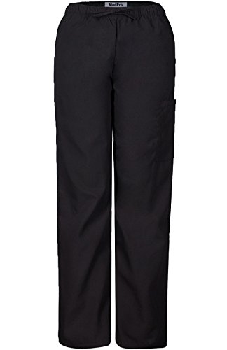 MedPro Women's Printed Medical Scrub Set V-Neck Top and Pants Blue XL