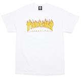 Thrasher Skateboard Magazine Flame T-Shirt (White)