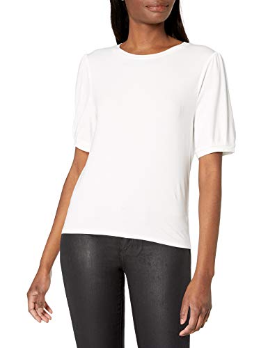 Cupcakes and Cashmere Esperanza Rayon Puff Sleeve Tee Optic White